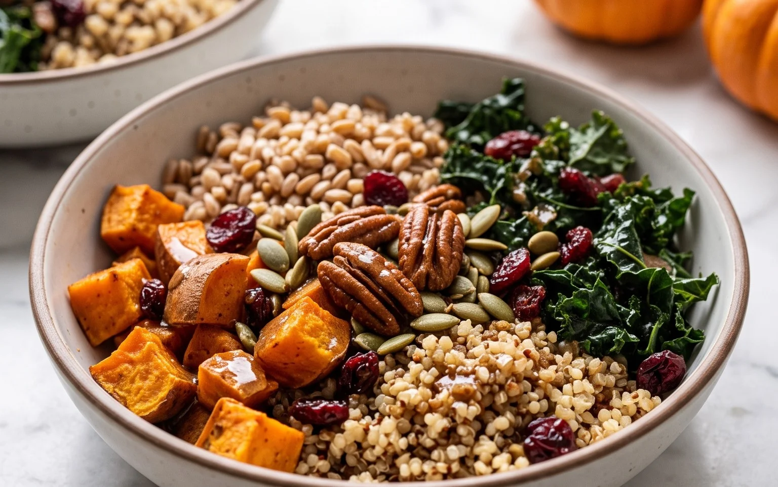 Cozy Autumn Grain Bowls Maple Cinnamon Vinaigrette